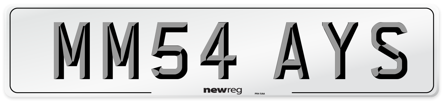 MM54 AYS Number Plate from New Reg